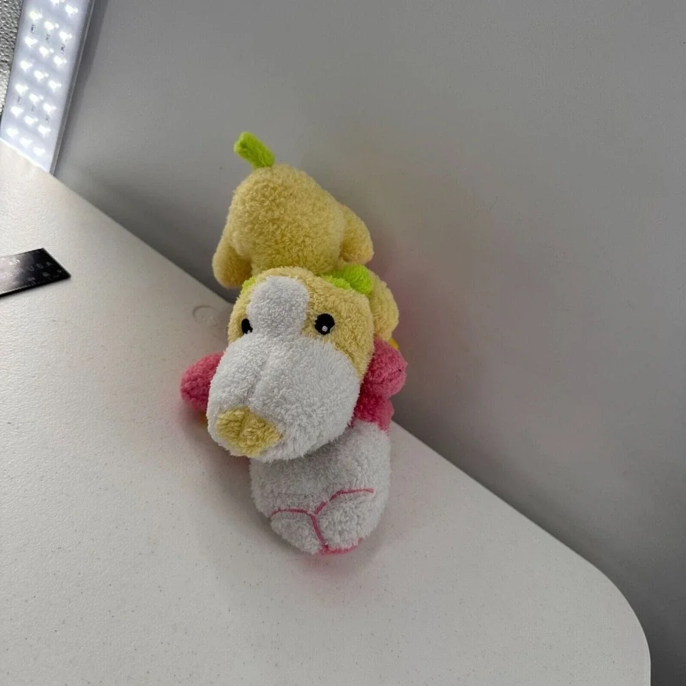 Greenbrier‎ Terry Cloth Plush Pink & Yellow Puppy Dog Set Polyester 7
